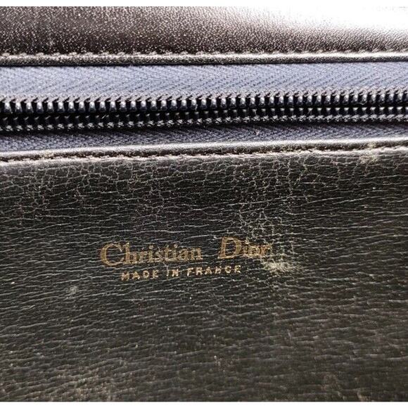 Authentic Vintage Christian Dior Hand Bag Black Leather - Picture 7 of 9